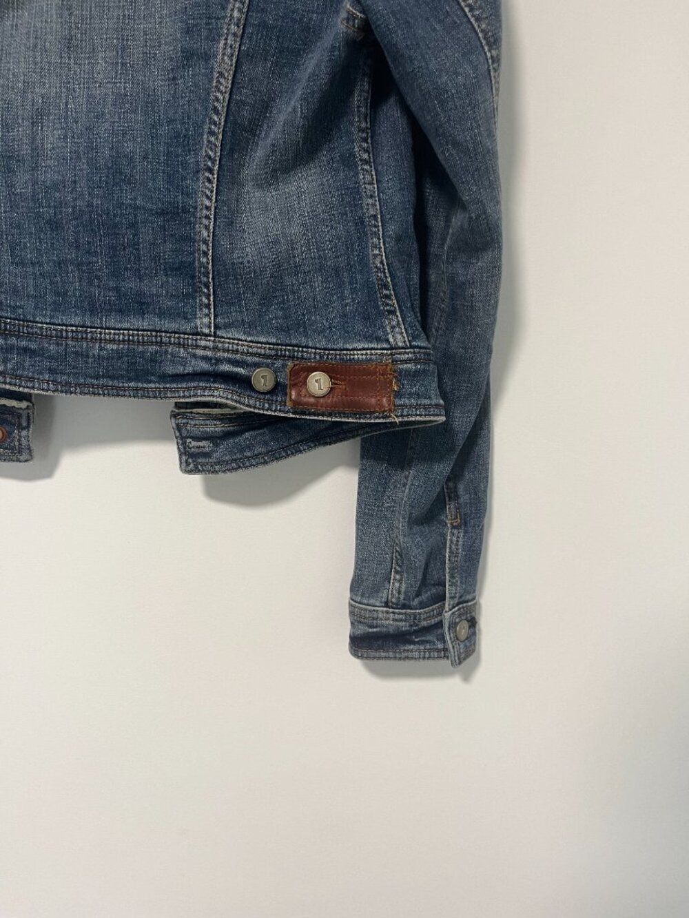 Pilcro and the Letterpress Denim Jacket Leather Trim Size M - Picture 5 of 5